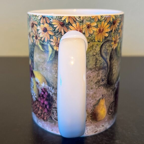 Vintage LANG & WISE “Roses and Pears” Ceramic Mug ~ Artwork by Anna Krajewski - Picture 9 of 13